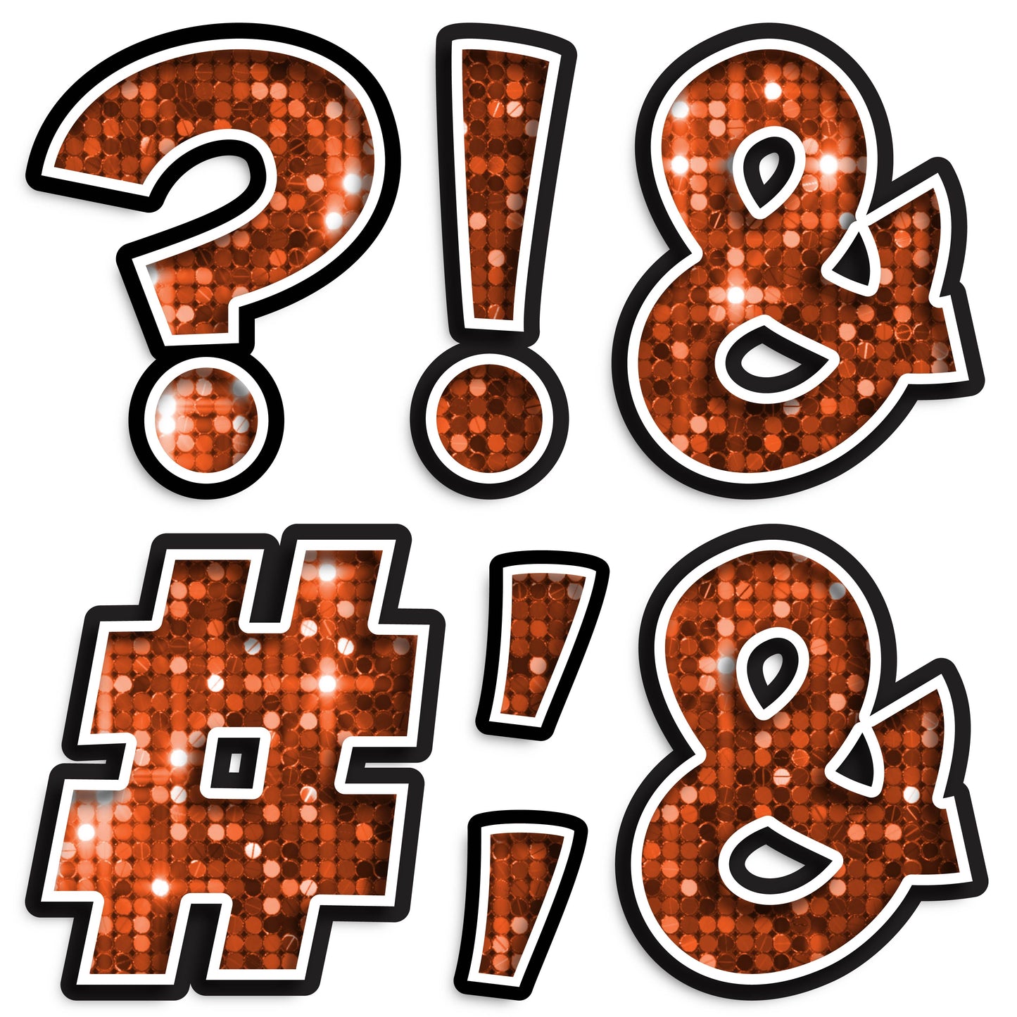 23.5” BOUNCY FONT SEQUIN SPECIAL CHARACTERS - 7 PIECES
