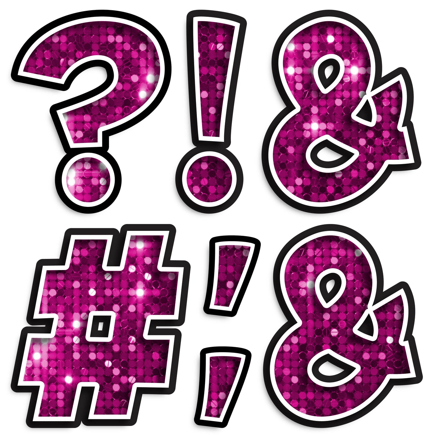 23.5” BOUNCY FONT SEQUIN SPECIAL CHARACTERS - 7 PIECES