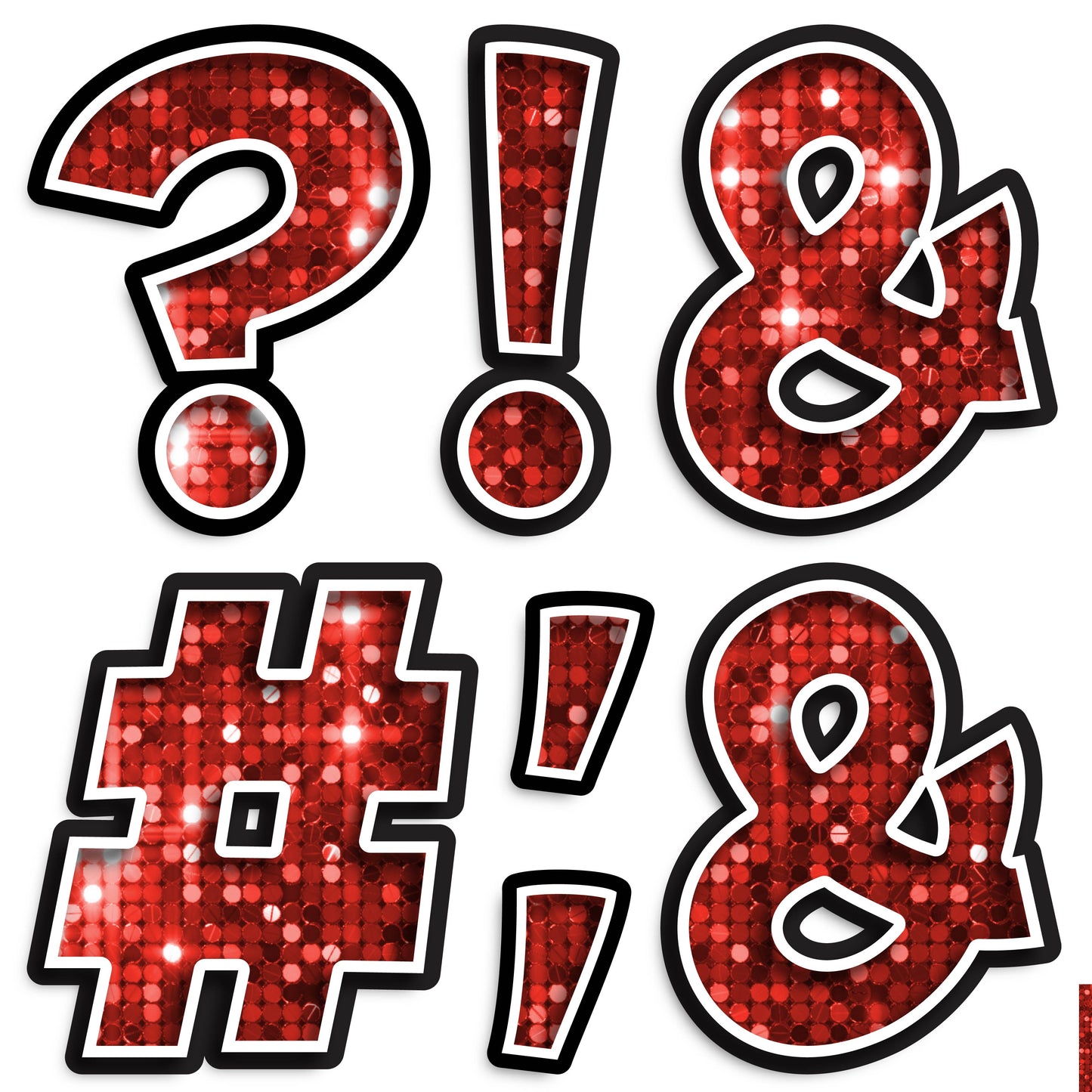 23.5” BOUNCY FONT SEQUIN SPECIAL CHARACTERS - 7 PIECES