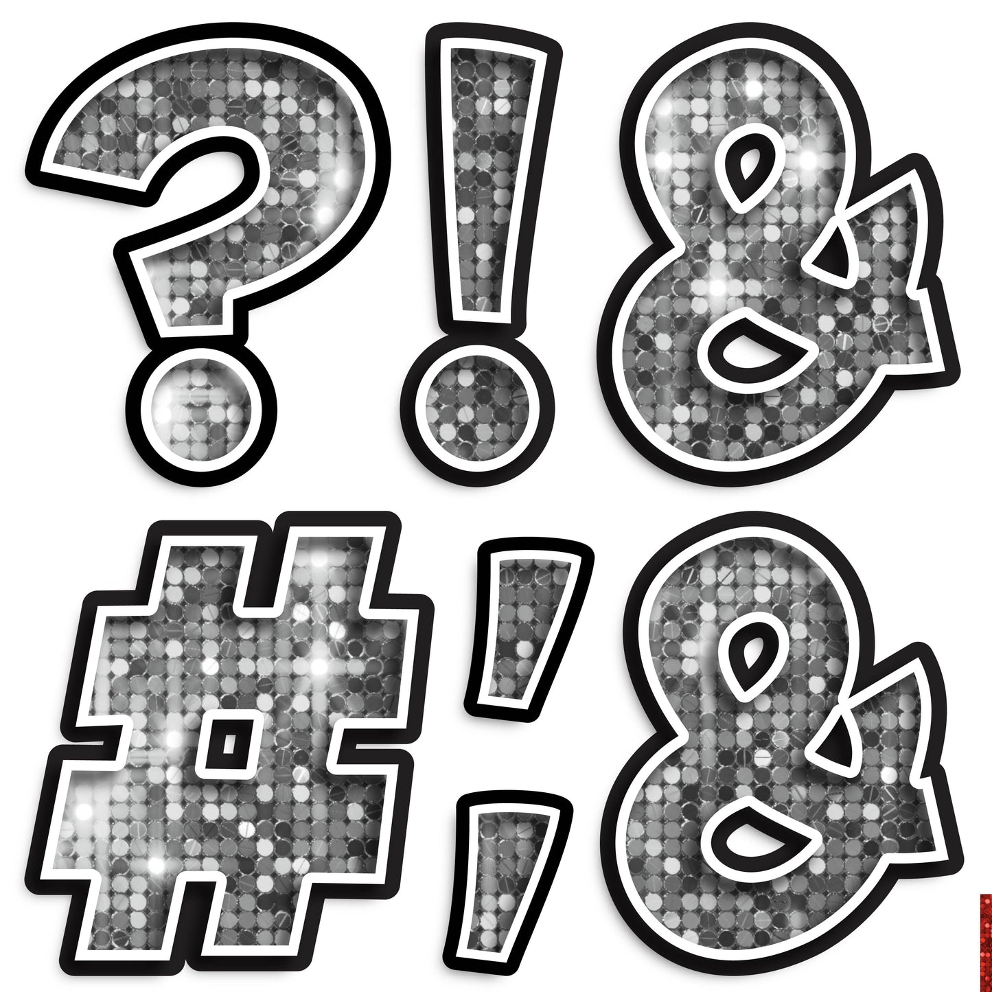 23.5” BOUNCY FONT SEQUIN SPECIAL CHARACTERS - 7 PIECES