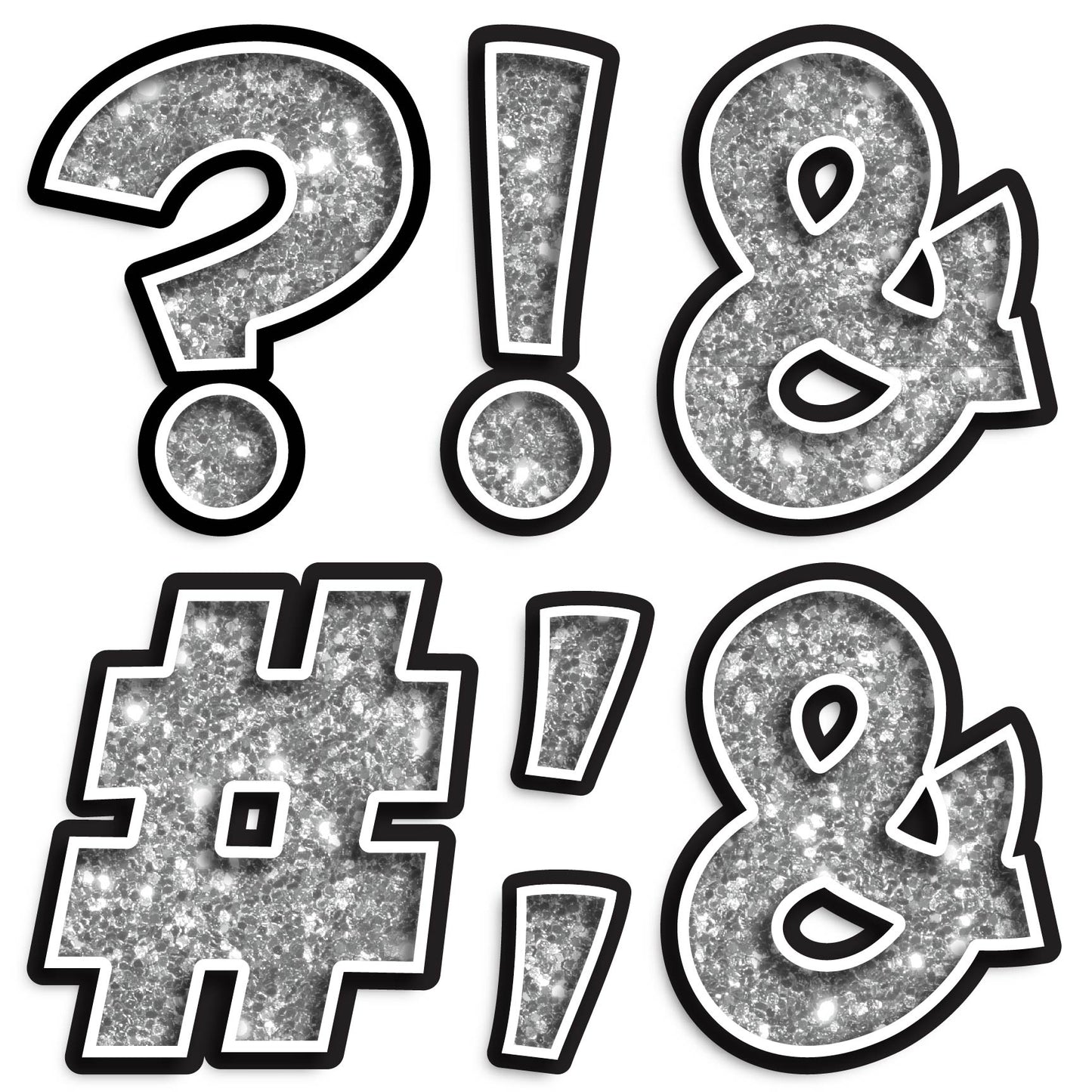 23.5” BOUNCY FONT CHUNKY GLITTER SPECIAL CHARACTERS - 7 PIECES