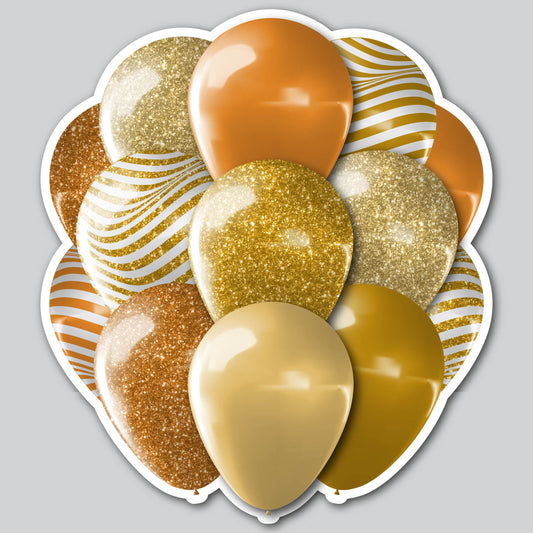 LARGE BALLOON CLUSTERS - GOLD