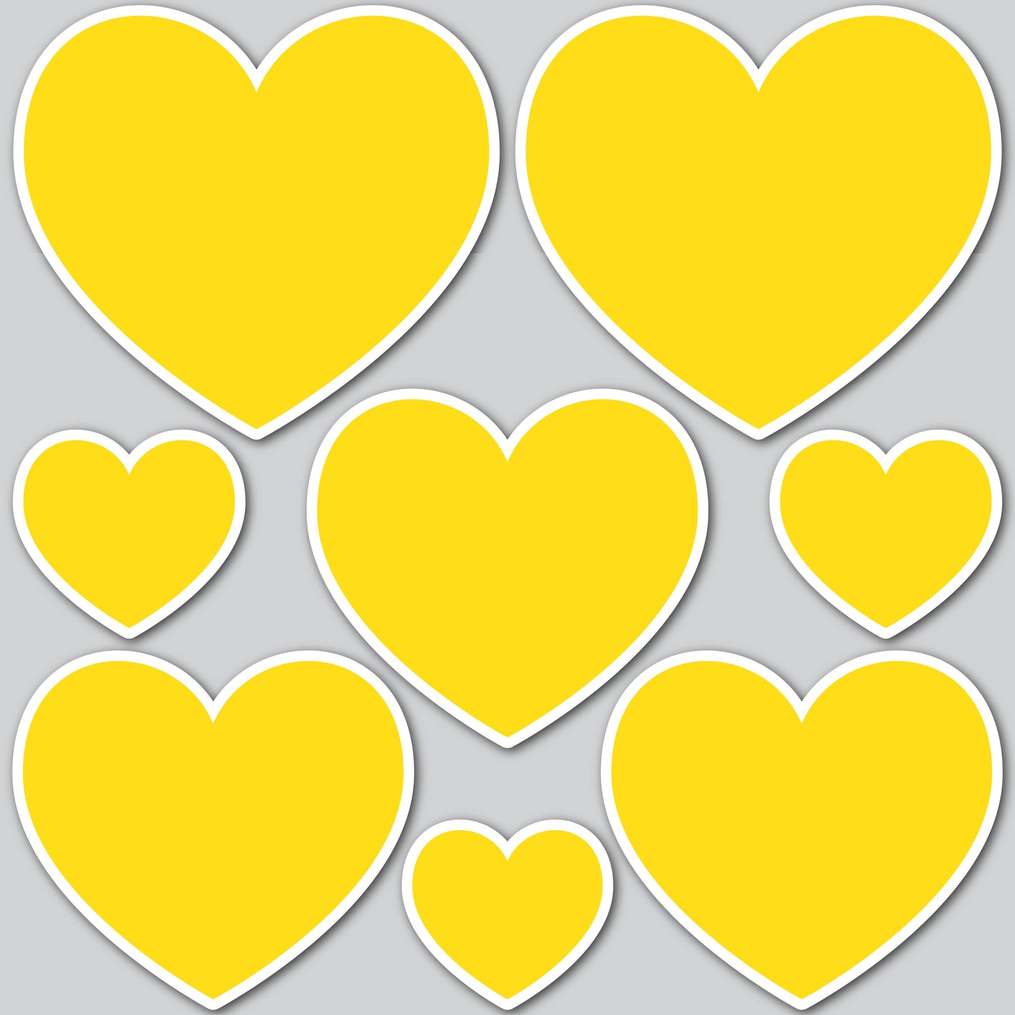 8 PIECE HEART SET - YELLOW