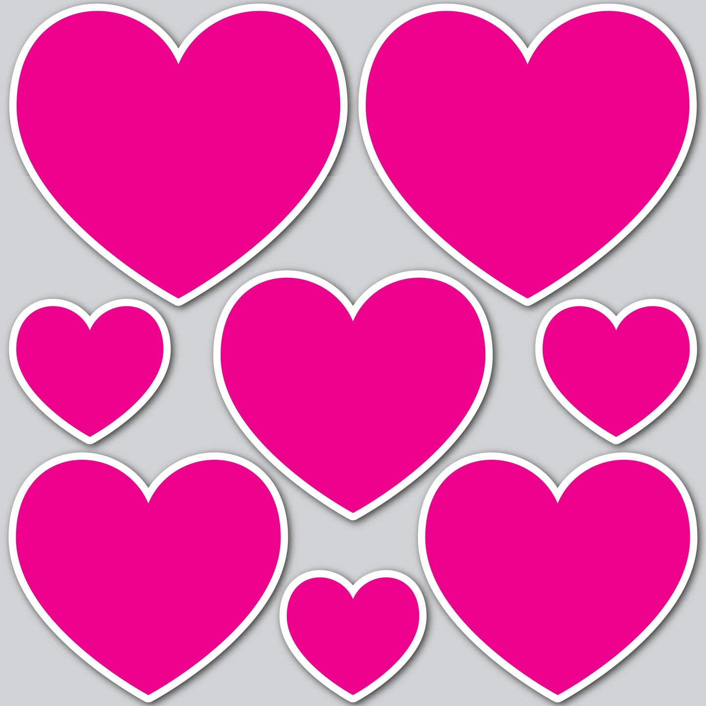 8 PIECE HEART SET - PINK