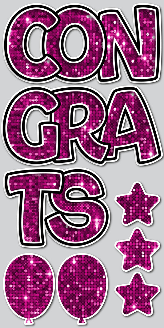 CONGRATS EZ SET - PINK SEQUIN