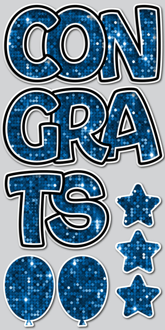 CONGRATS EZ SET - BLUE SEQUIN