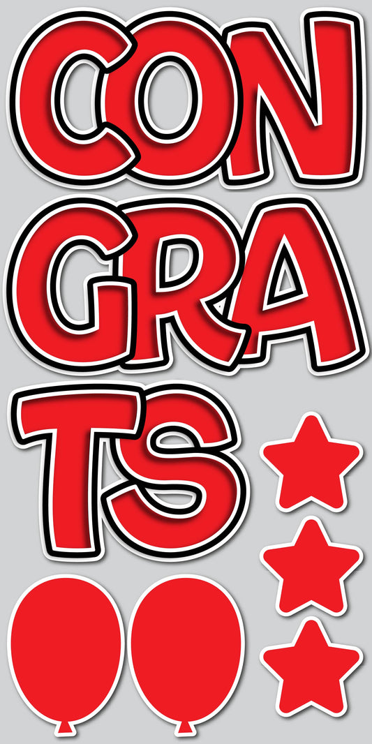 CONGRATS EZ SET - RED SOLID