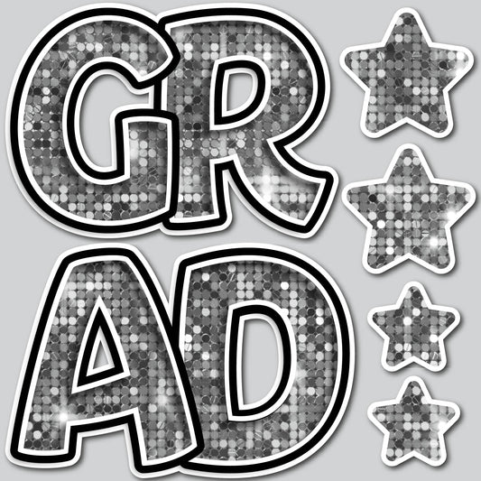 GRAD EZ SET - SEQUIN SILVER