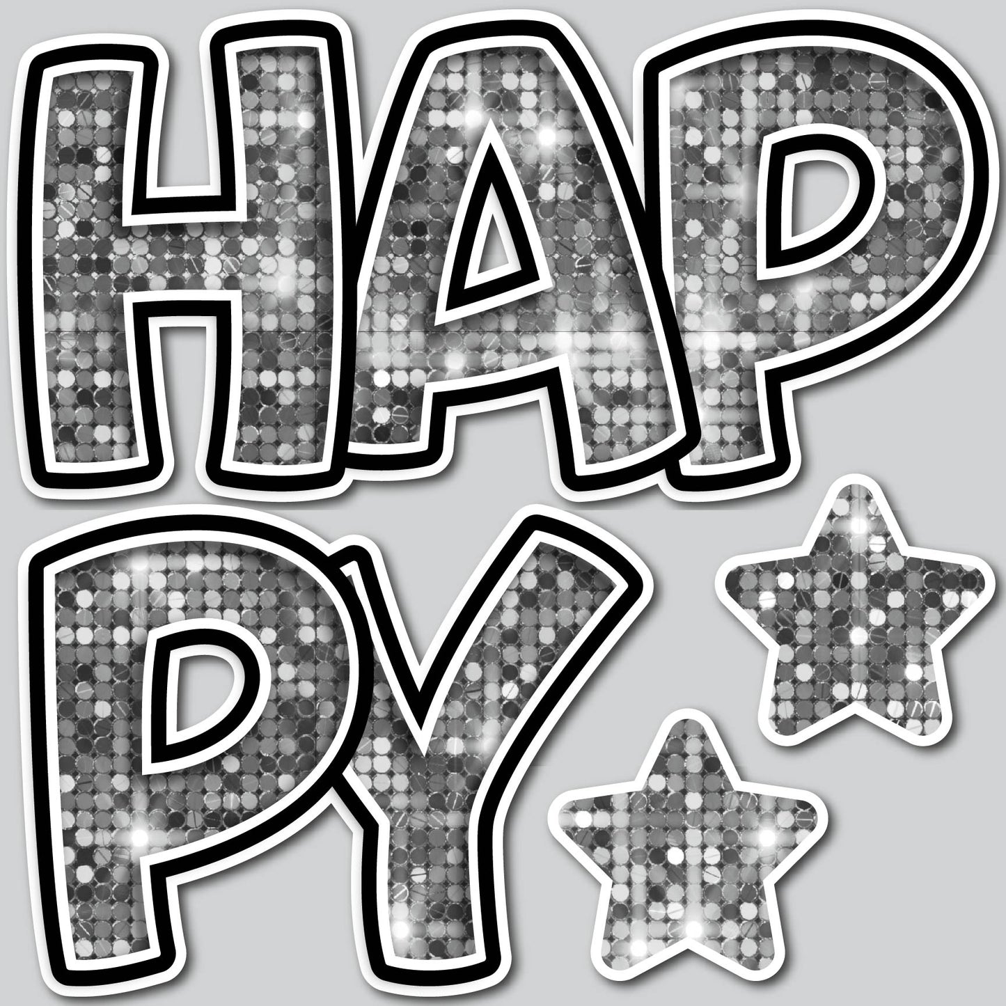 HAPPY EZ SET - SILVER SEQUIN