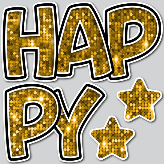 HAPPY EZ SET -  GOLD SEQUIN