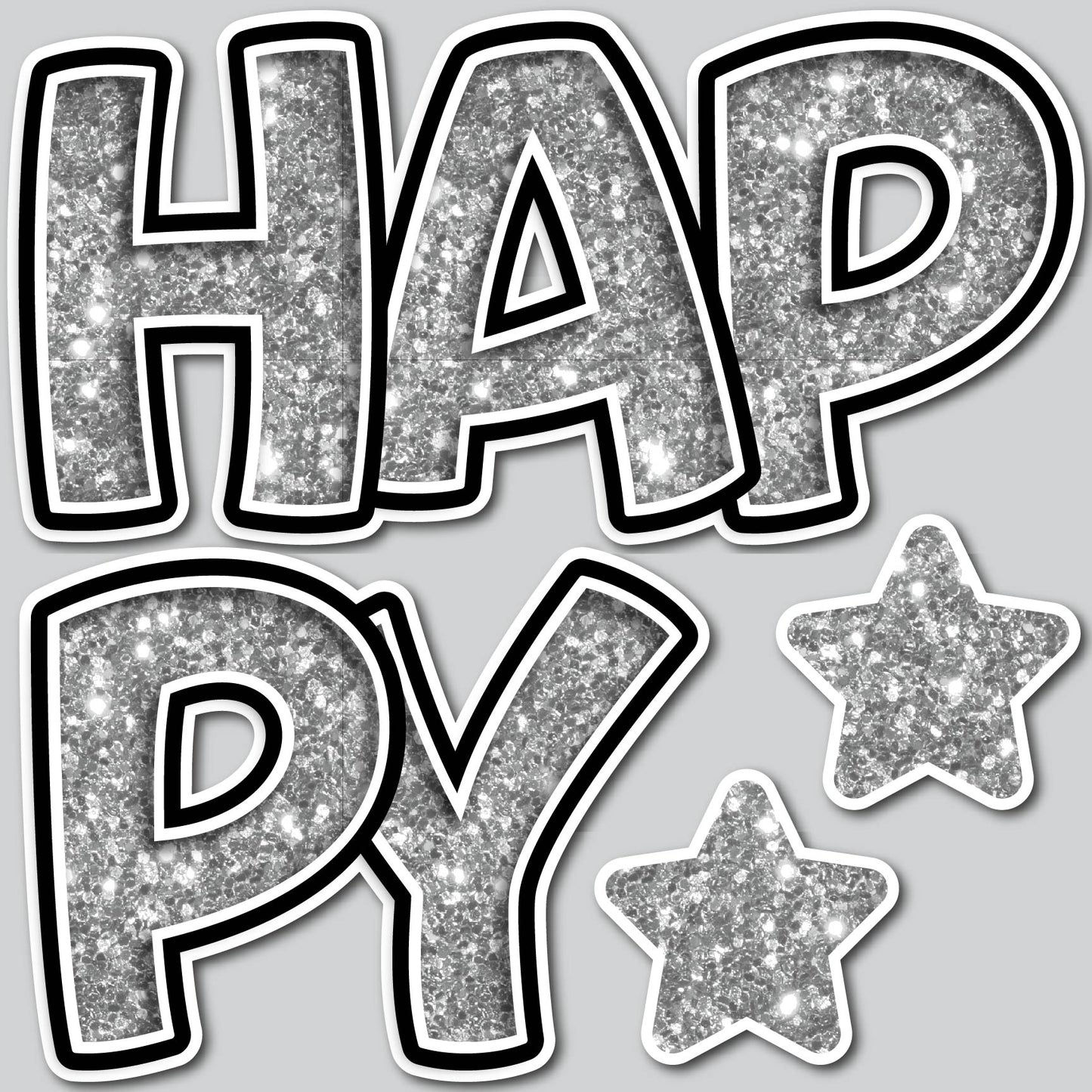 HAPPY EZ SET - SILVER CHUNKY GLITTER