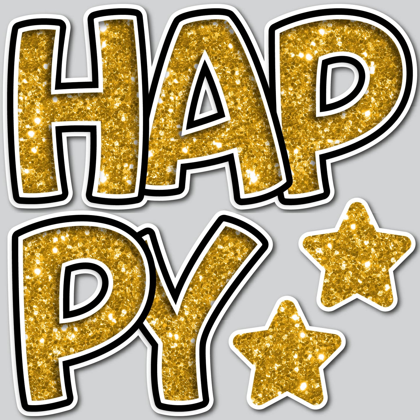 HAPPY EZ SET - GOLD CHUNKY GLITTER
