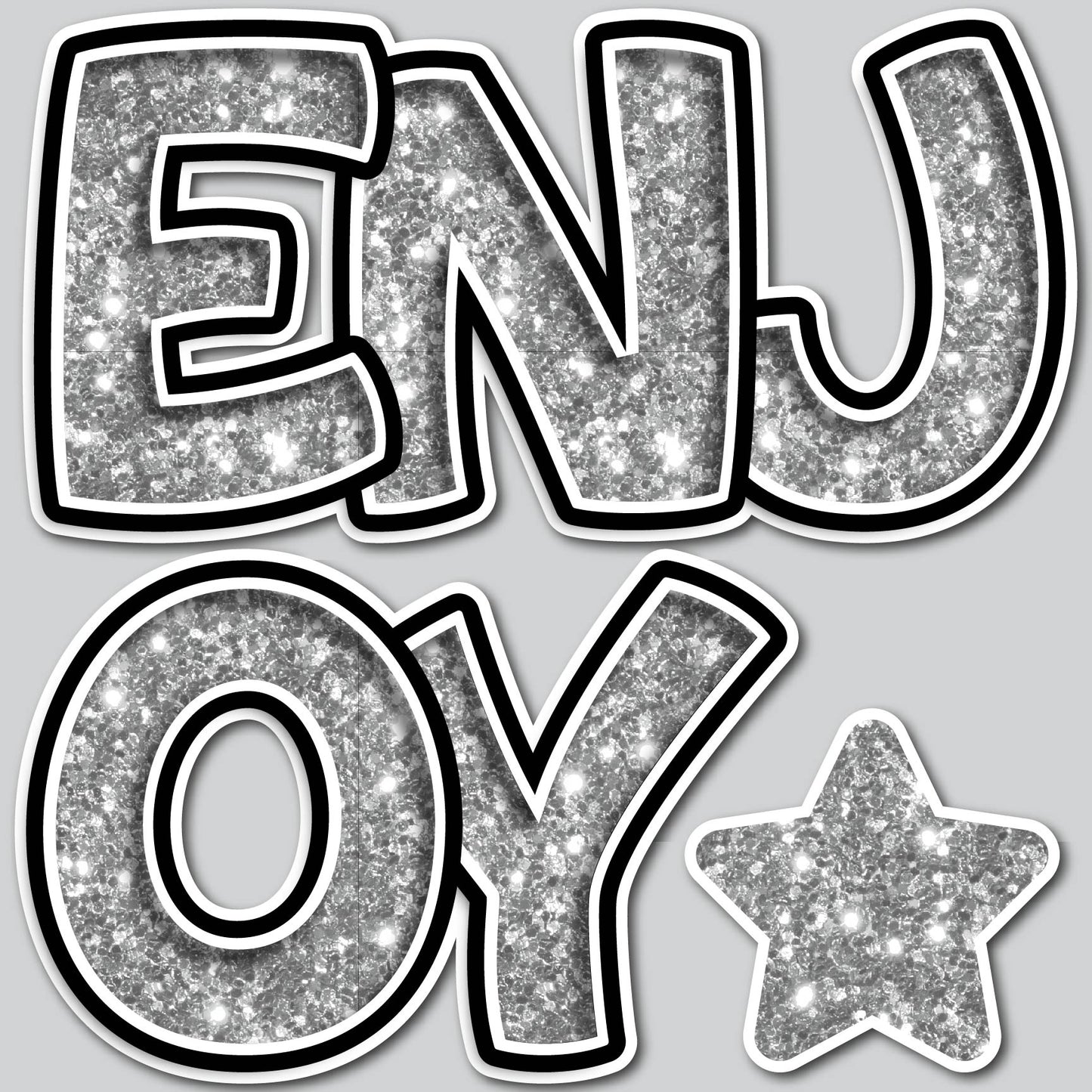 ENJOY EZ SET - SILVER CHUNKY GLITTER