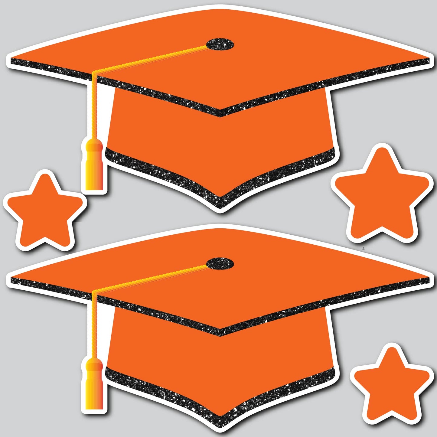 LARGE GRAD CAPS - ORANGE/BLACK