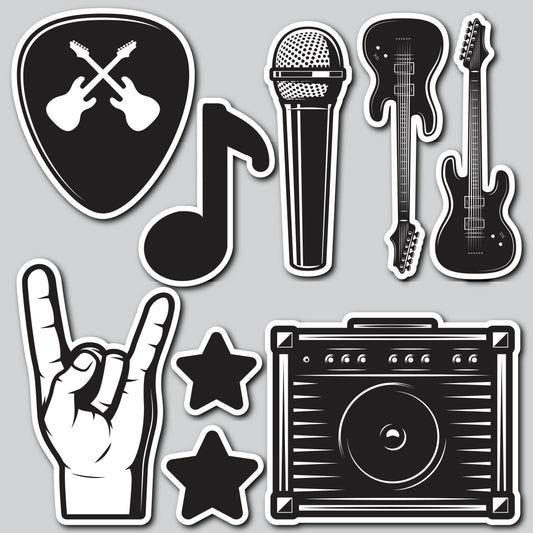 ROCK MUSIC - BLACK | Yard Card Set