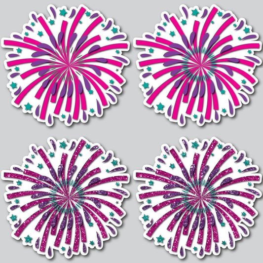 FIREWORKS - PINK/PURPLE/TEAL | Yard Card Set