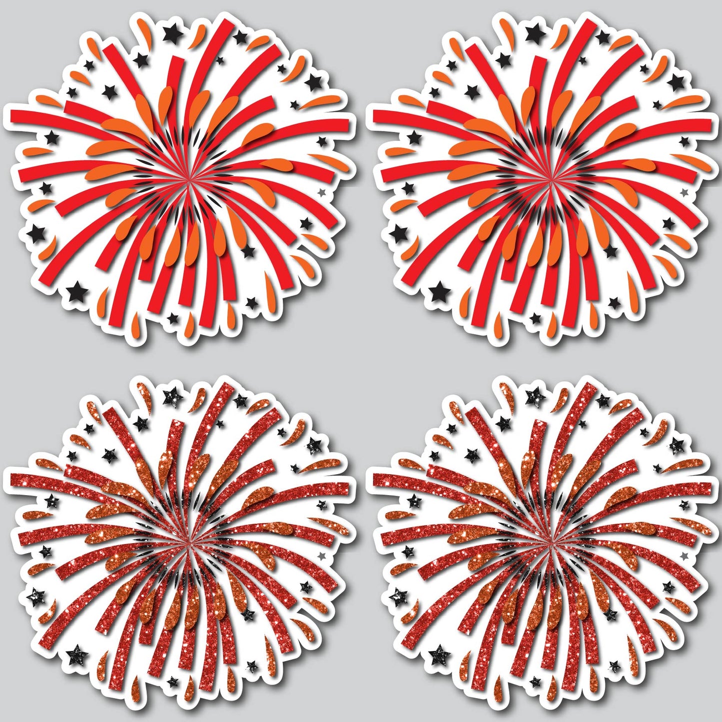 FIREWORKS - RED/ORANGE/BLACK | Yard Card Set