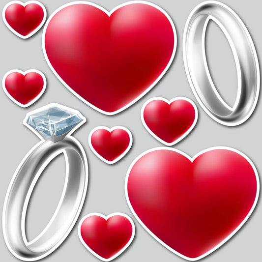 WEDDING LOVE INDIVIDUAL - SILVER | Yard Card Set