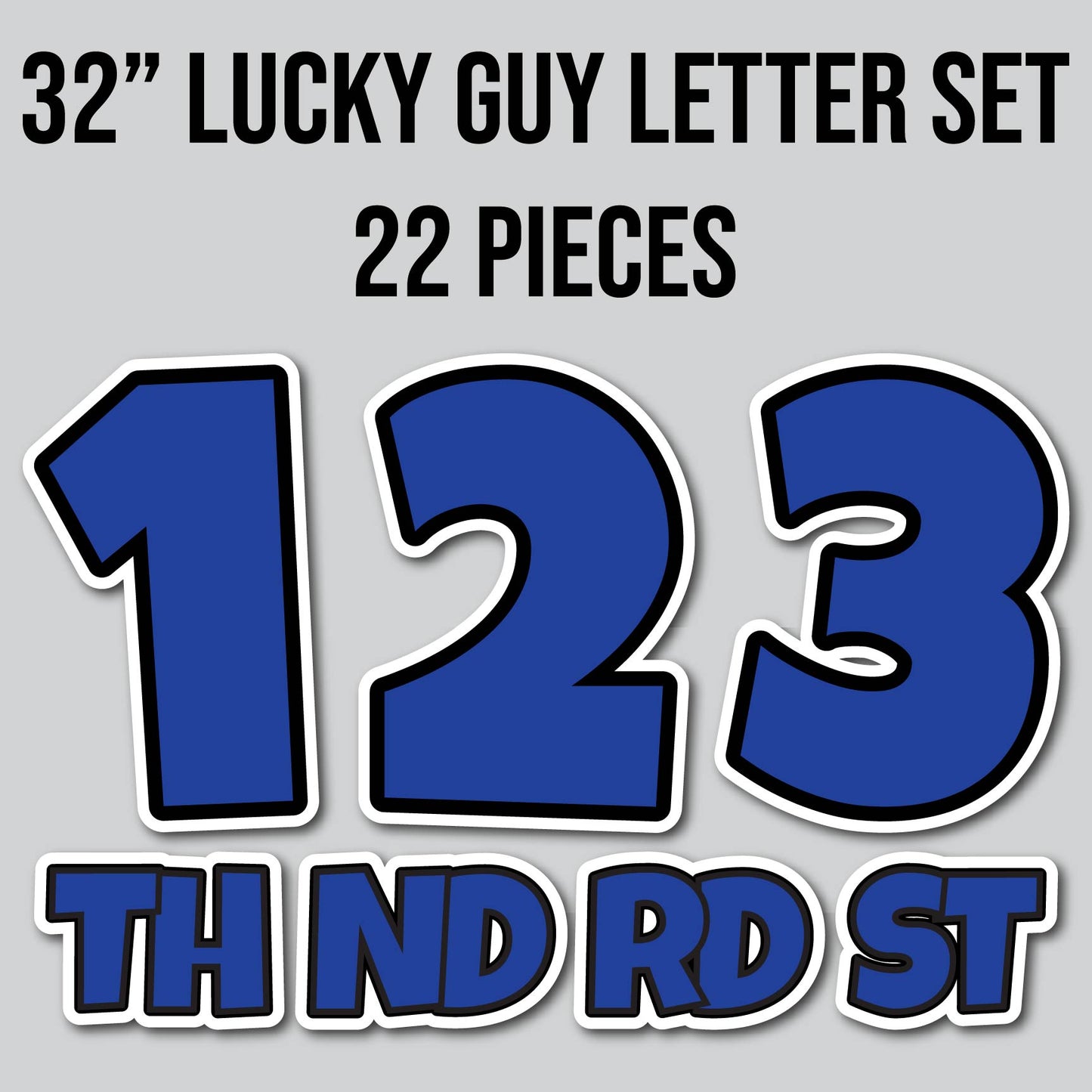32" JUMBO LUCKY GUY NUMBERS - SOLID BLUE | Yard Card Set