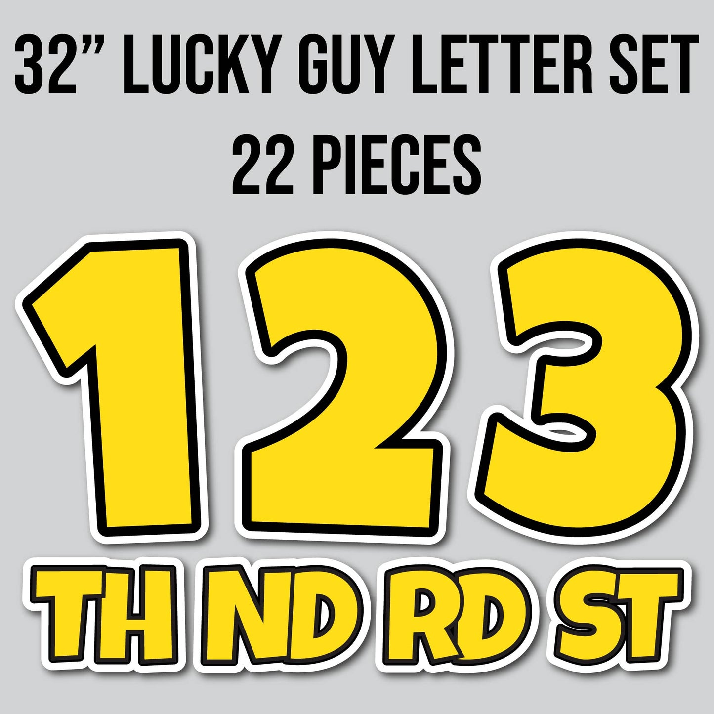 32" JUMBO LUCKY GUY NUMBERS - SOLID YELLOW | Yard Card Set