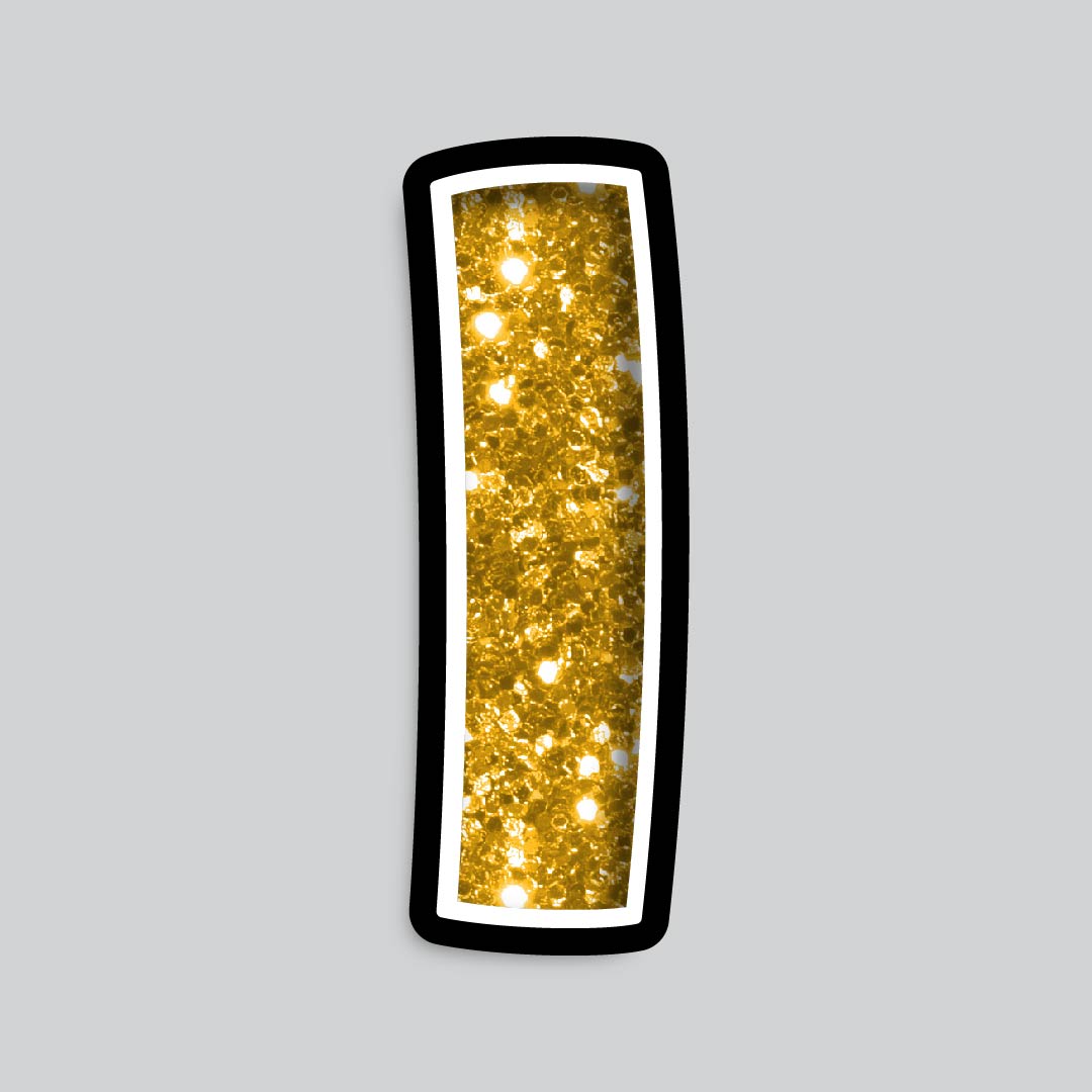 23.5” INDIVIDUAL BOUNCY GOLD CHUNKY GLITTER SHADOW LETTERS