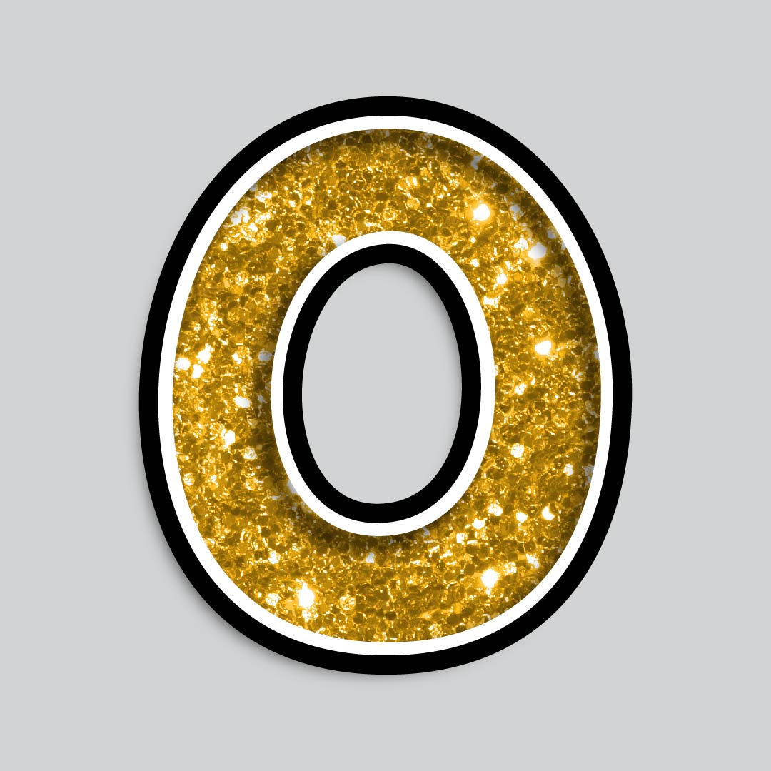 23.5” INDIVIDUAL BOUNCY GOLD CHUNKY GLITTER SHADOW LETTERS