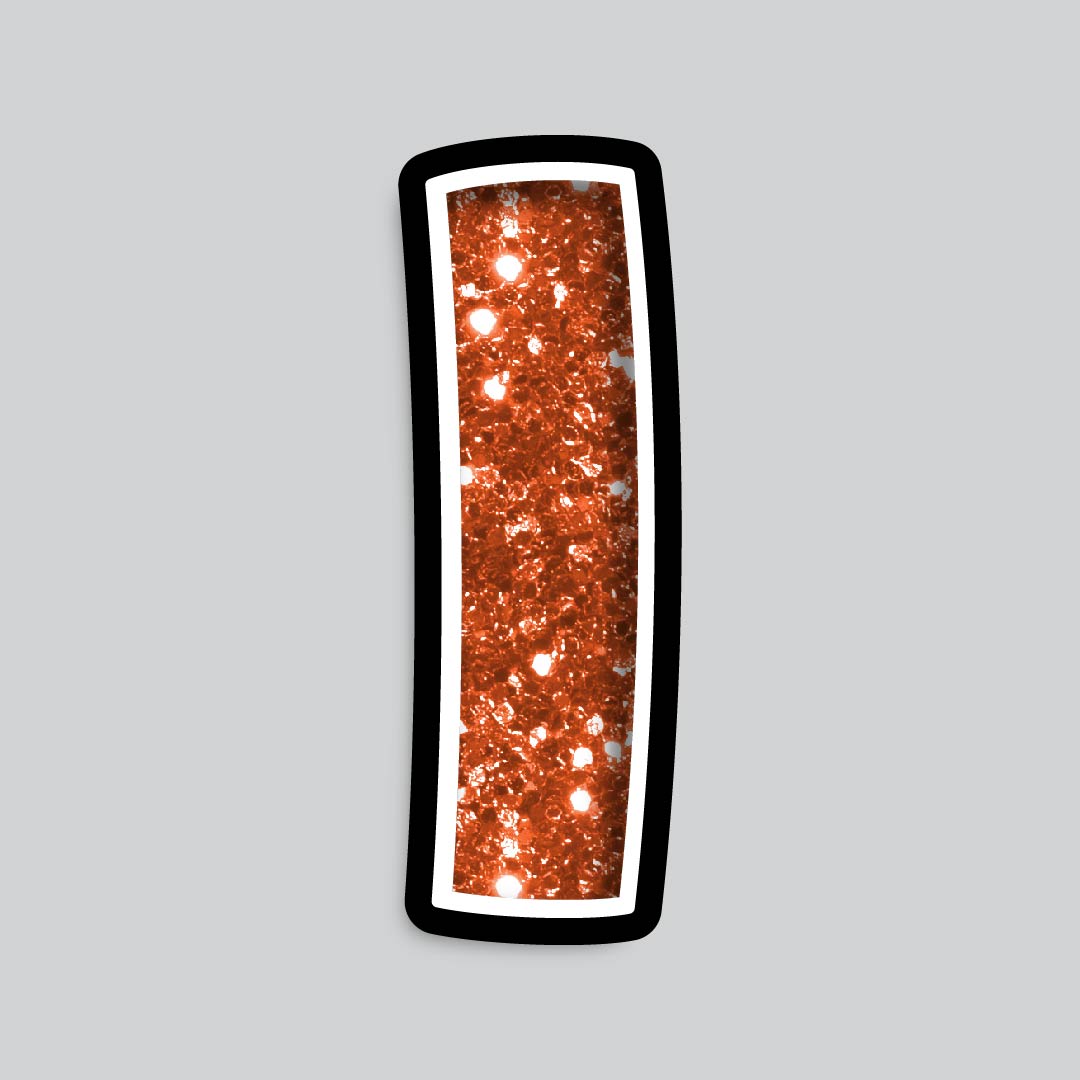 23.5” INDIVIDUAL BOUNCY ORANGE CHUNKY GLITTER SHADOW LETTERS
