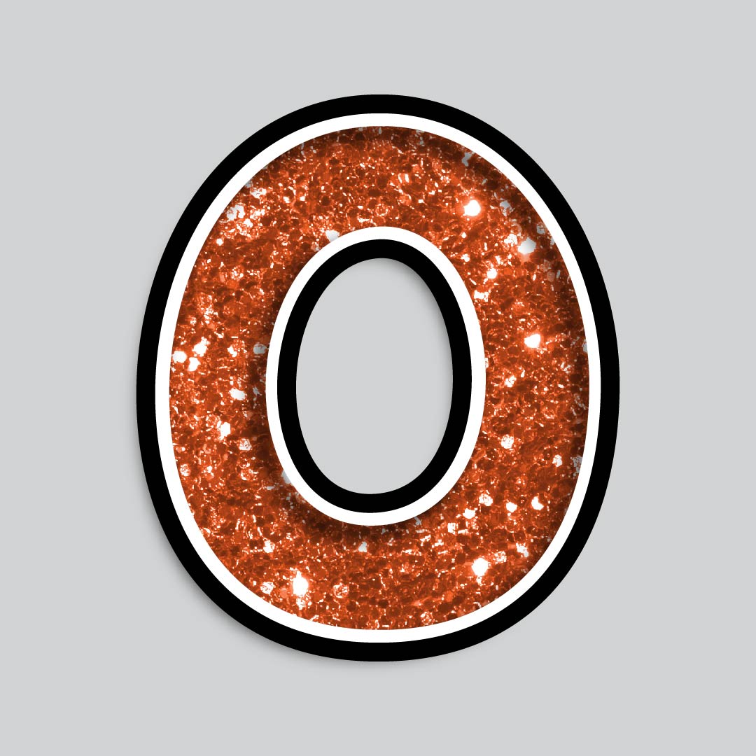 23.5” INDIVIDUAL BOUNCY ORANGE CHUNKY GLITTER SHADOW LETTERS
