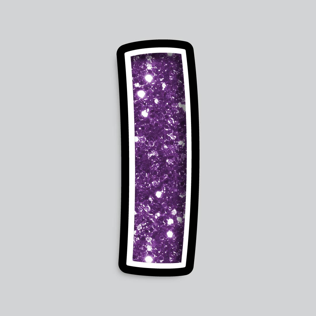 23.5” INDIVIDUAL BOUNCY PURPLE CHUNKY GLITTER SHADOW LETTERS