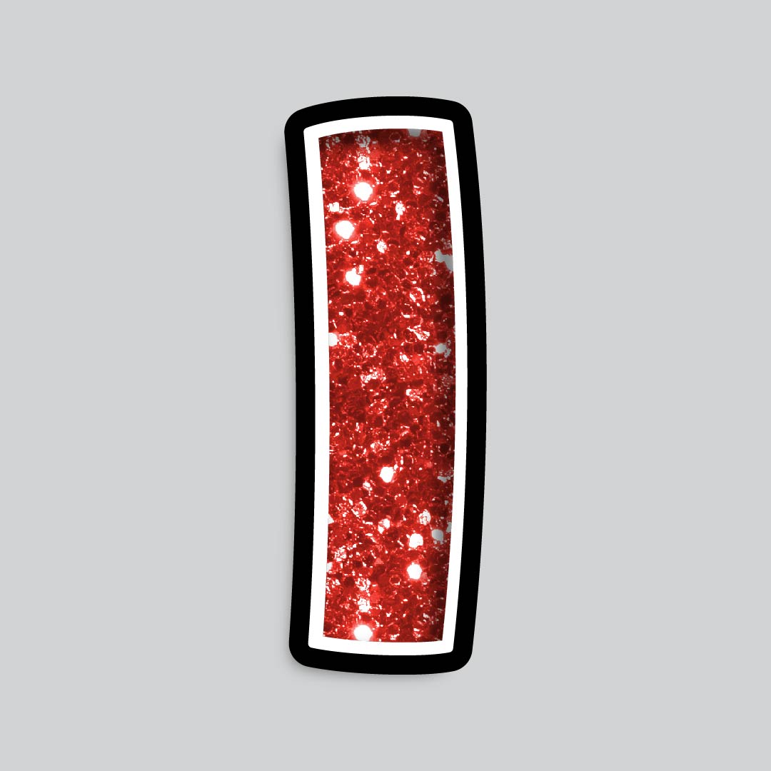 23.5” INDIVIDUAL BOUNCY RED CHUNKY GLITTER SHADOW LETTERS