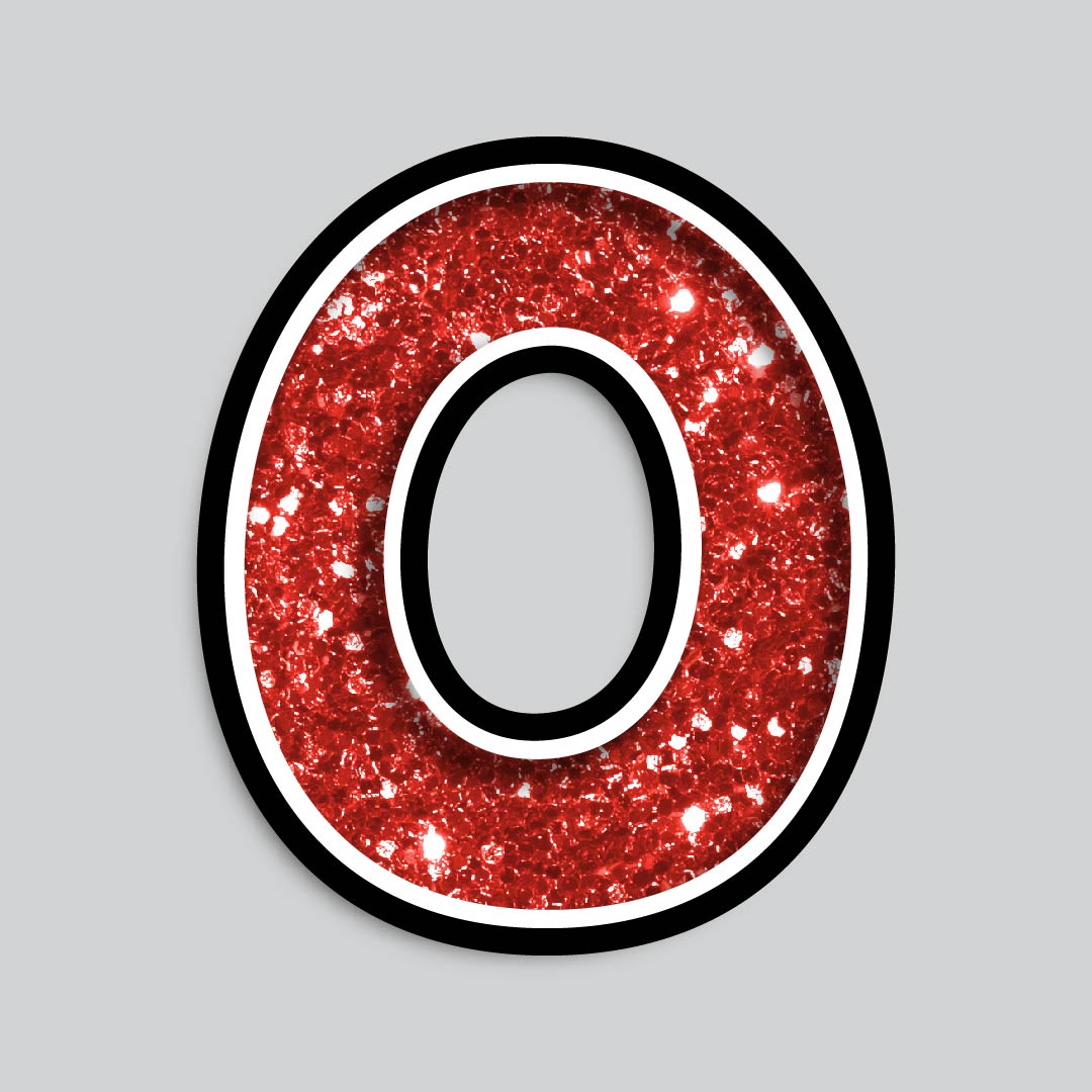 23.5” INDIVIDUAL BOUNCY RED CHUNKY GLITTER SHADOW LETTERS