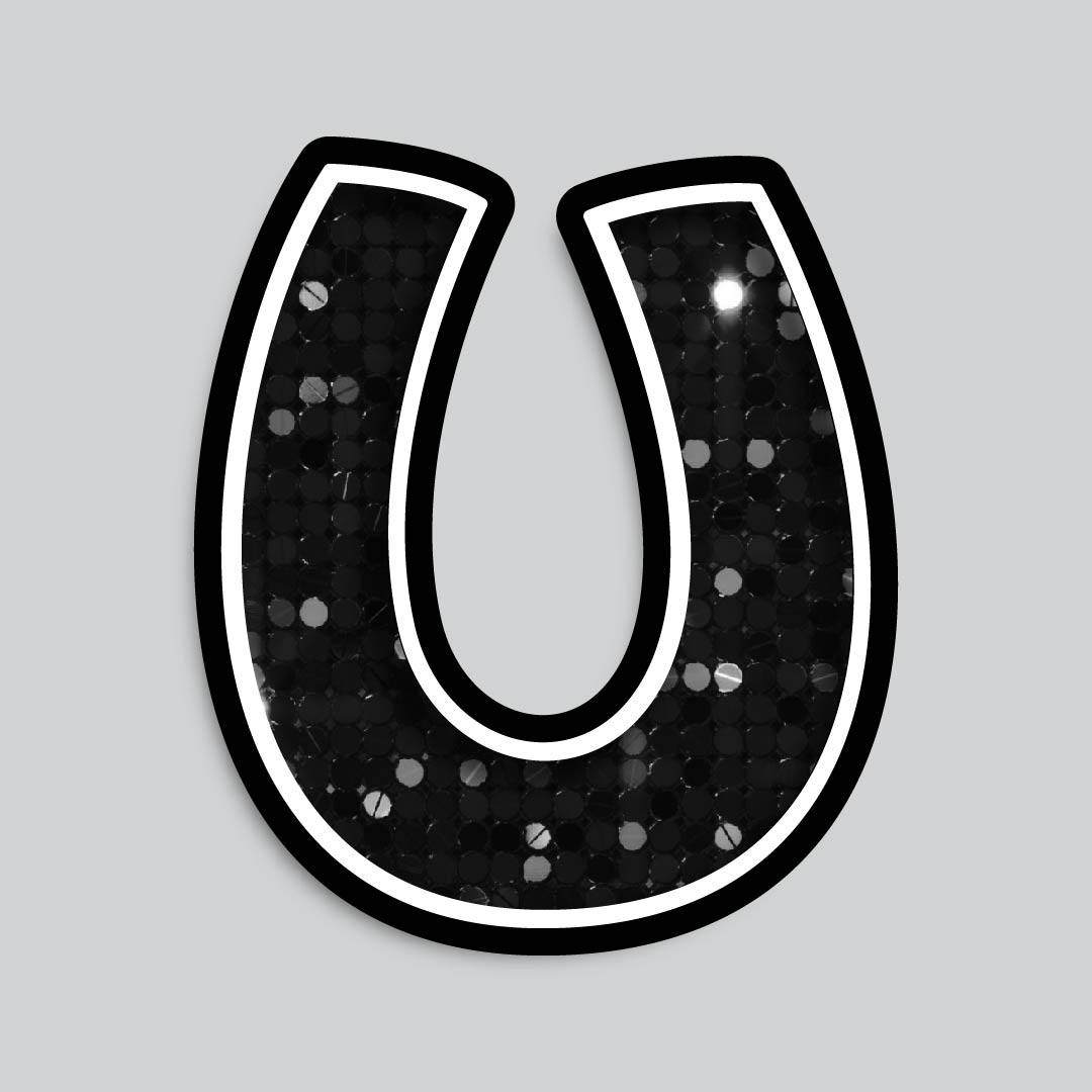 23.5” INDIVIDUAL BOUNCY BLACK SEQUIN SHADOW LETTERS