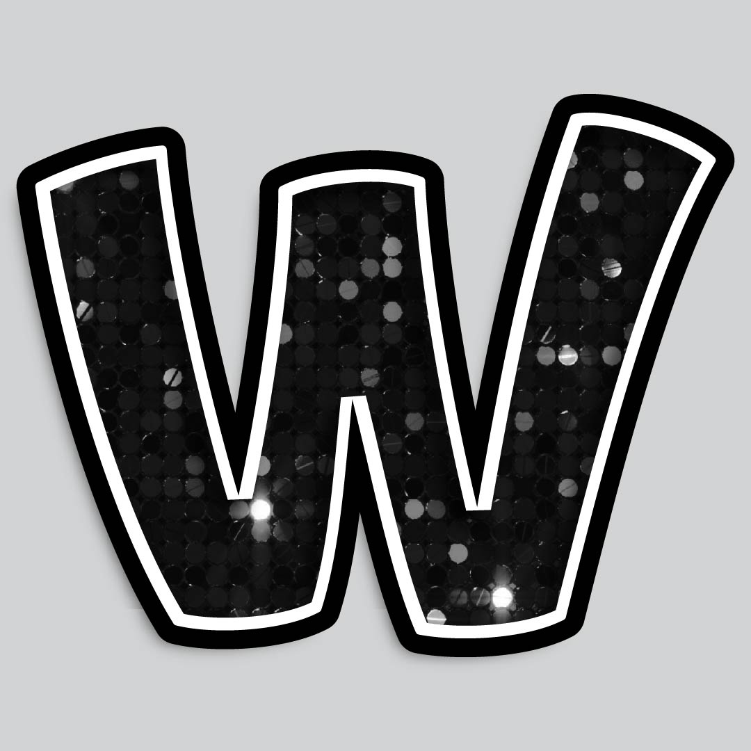 23.5” INDIVIDUAL BOUNCY BLACK SEQUIN SHADOW LETTERS