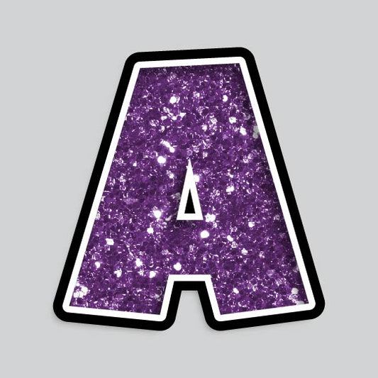 23.5” INDIVIDUAL LUCKY GUY PURPLE CHUNKY GLITTER LETTERS
