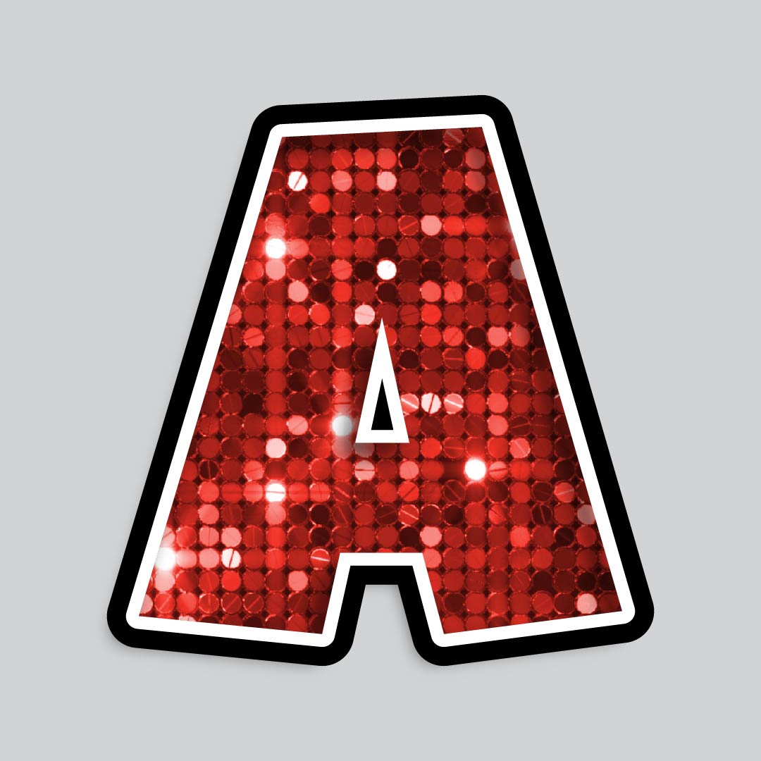 23.5” INDIVIDUAL LUCKY GUY SEQUIN RED SHADOW LETTERS