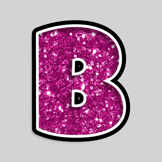 23.5” INDIVIDUAL LUCKY GUY PINK CHUNKY GLITTER LETTERS