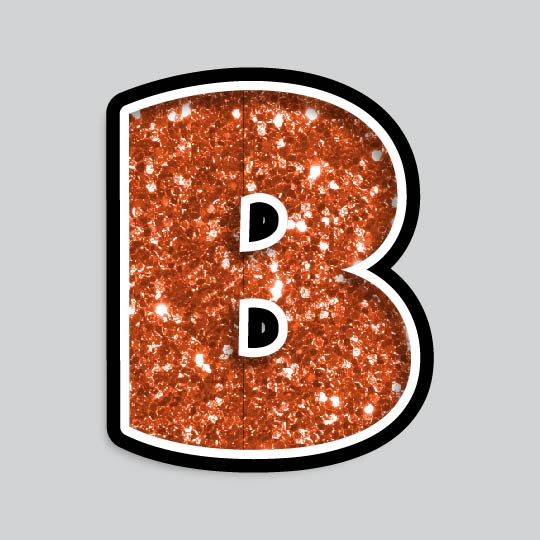 23.5” INDIVIDUAL LUCKY GUY ORANGE CHUNKY GLITTER LETTERS