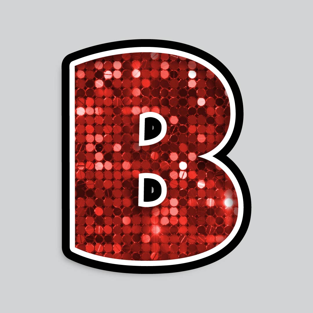 23.5” INDIVIDUAL LUCKY GUY SEQUIN RED SHADOW LETTERS
