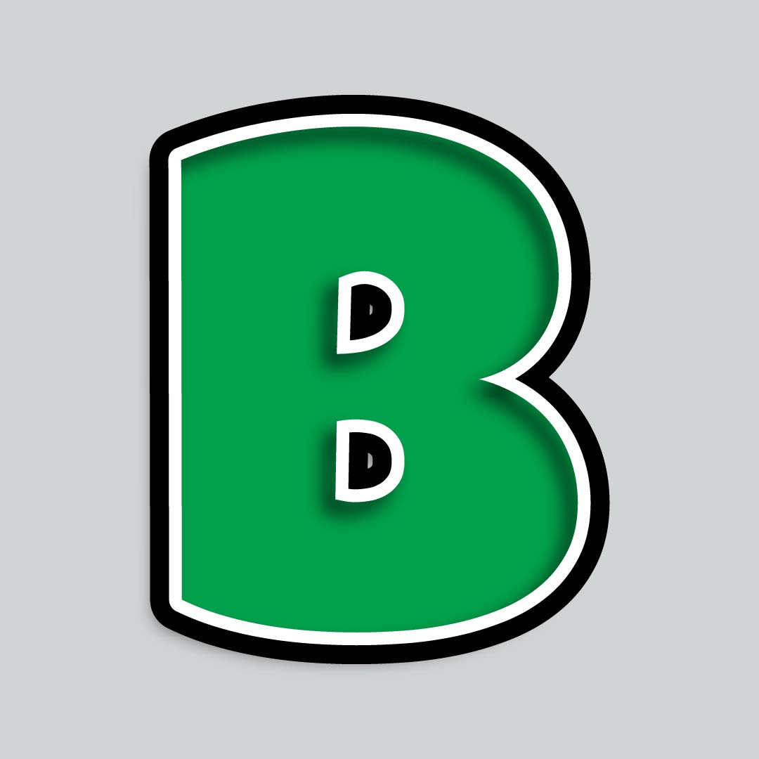23.5” INDIVIDUAL LUCKY GUY GREEN SHADOW LETTERS