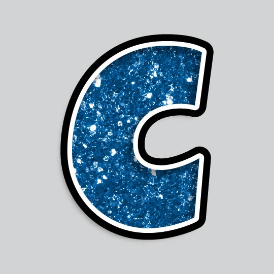 23.5” INDIVIDUAL LUCKY GUY BLUE CHUNKY GLITTER LETTERS