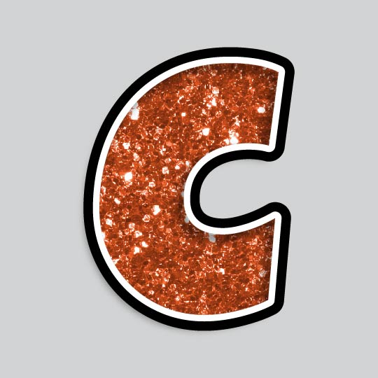 23.5” INDIVIDUAL LUCKY GUY ORANGE CHUNKY GLITTER LETTERS