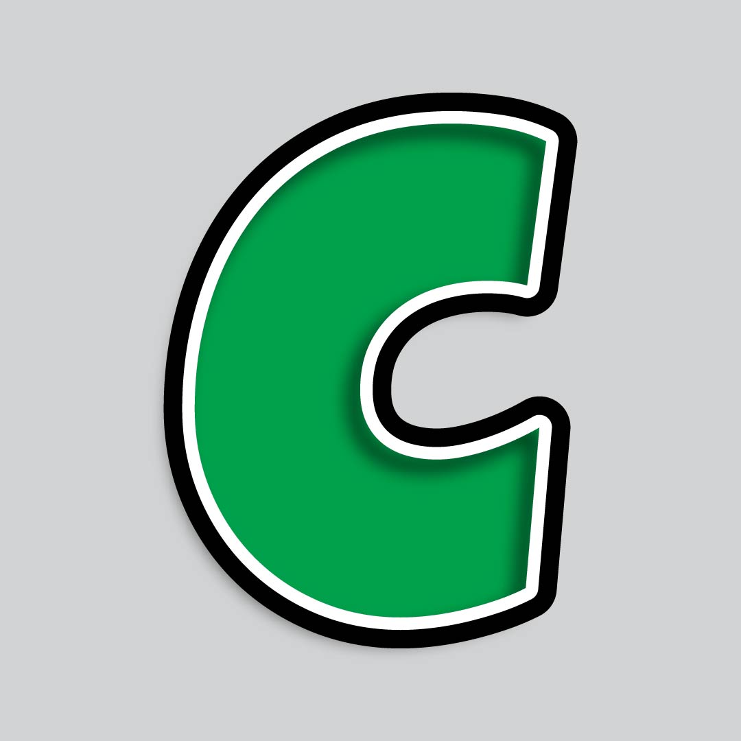 23.5” INDIVIDUAL LUCKY GUY GREEN SHADOW LETTERS