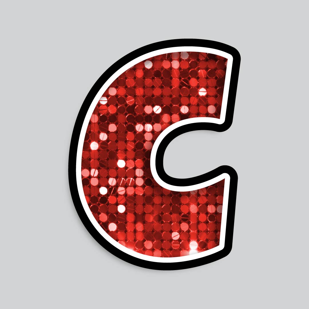 23.5” INDIVIDUAL LUCKY GUY SEQUIN RED SHADOW LETTERS