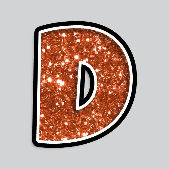 23.5” INDIVIDUAL LUCKY GUY ORANGE CHUNKY GLITTER LETTERS