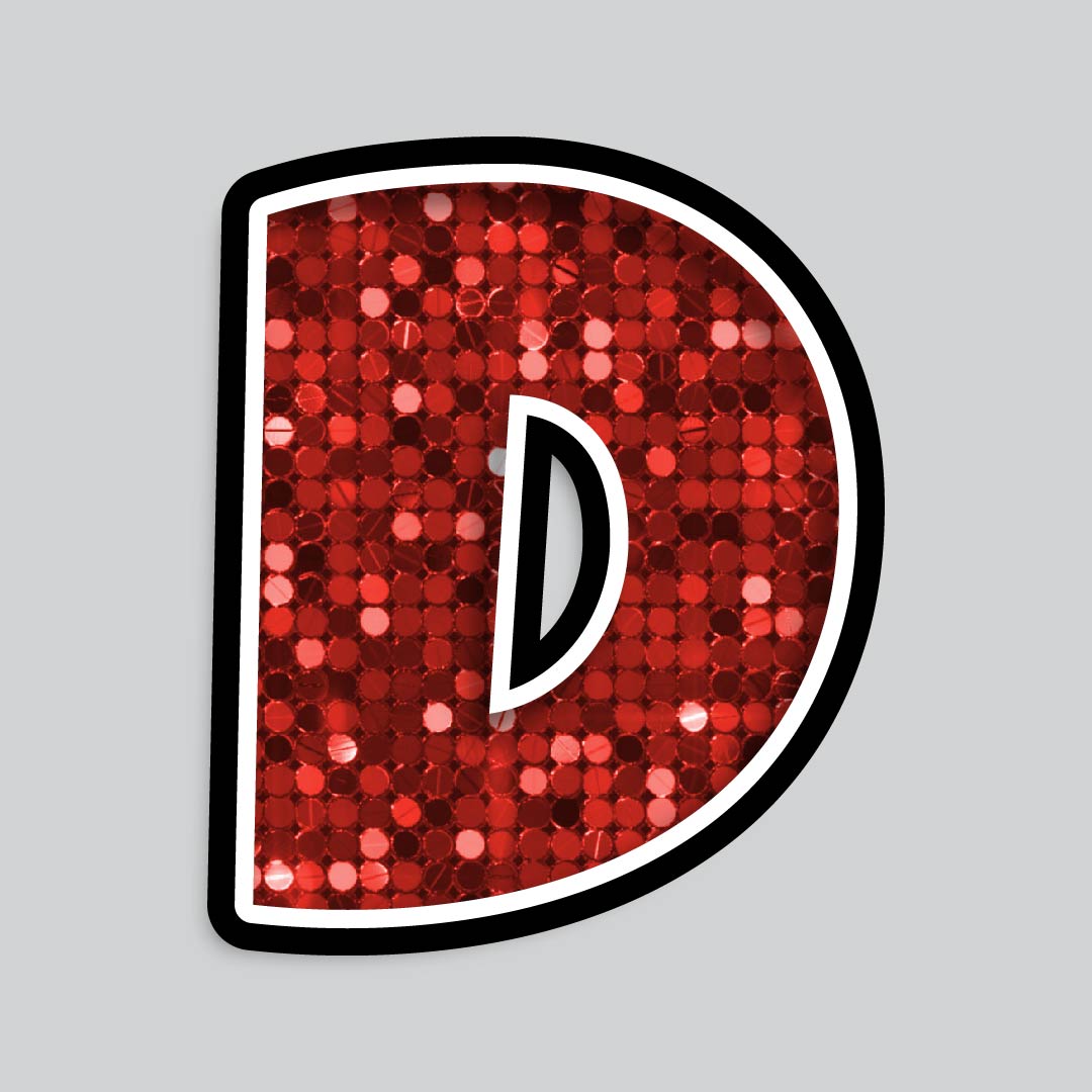 23.5” INDIVIDUAL LUCKY GUY SEQUIN RED SHADOW LETTERS