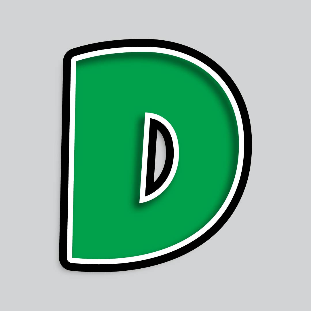 23.5” INDIVIDUAL LUCKY GUY GREEN SHADOW LETTERS