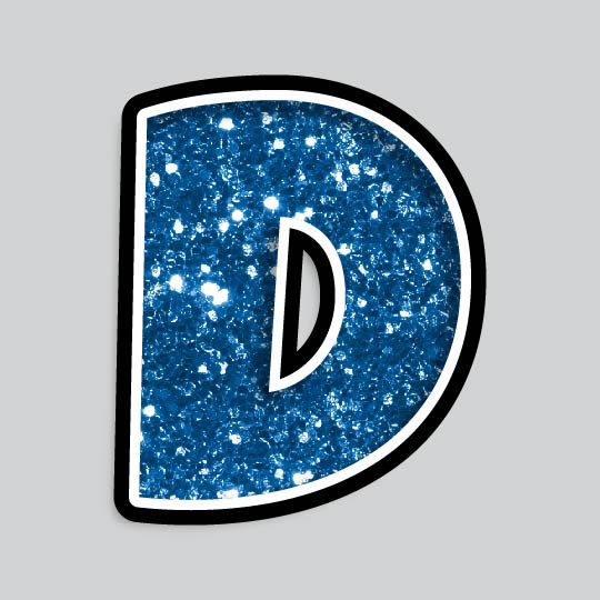 23.5” INDIVIDUAL LUCKY GUY BLUE CHUNKY GLITTER LETTERS