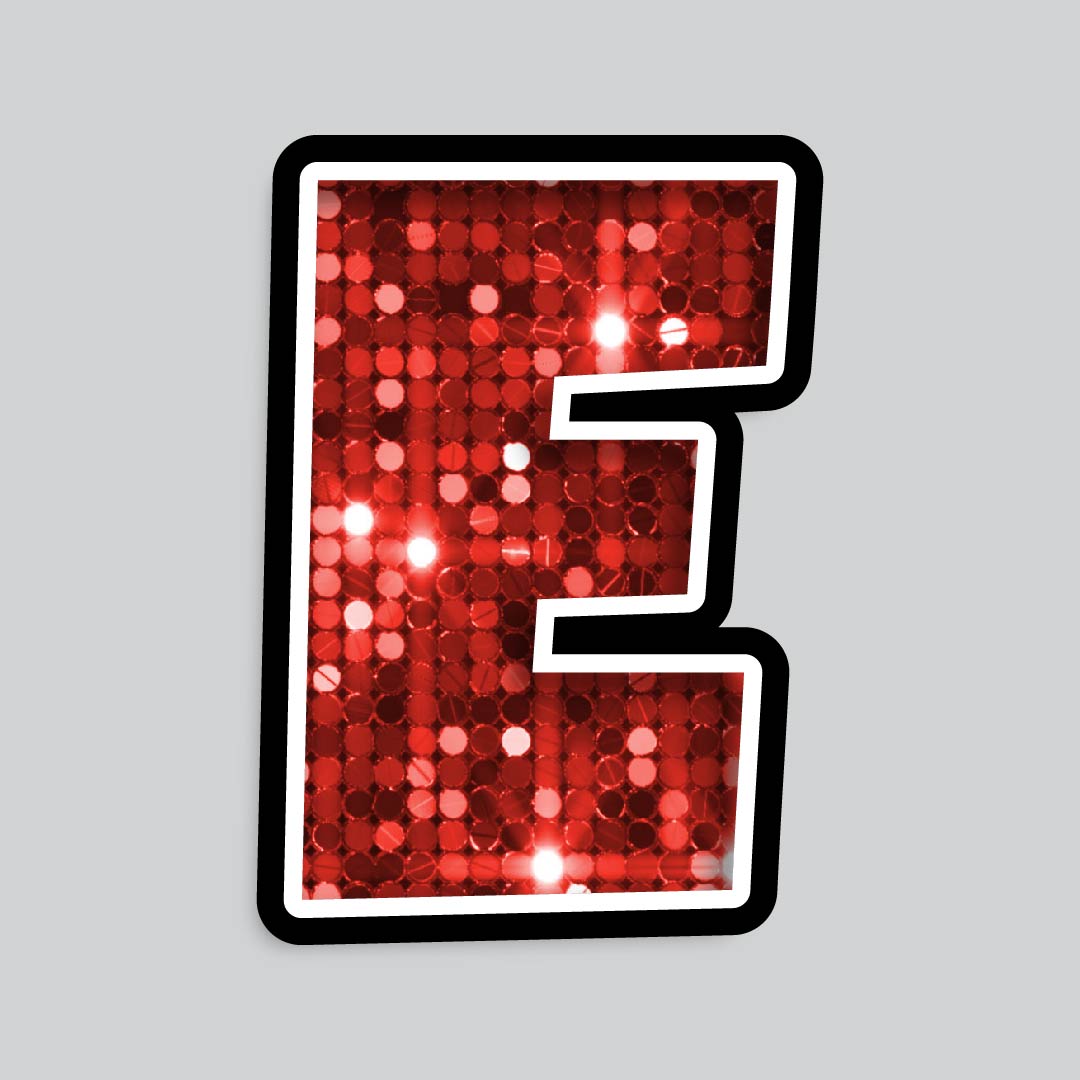 23.5” INDIVIDUAL LUCKY GUY SEQUIN RED SHADOW LETTERS