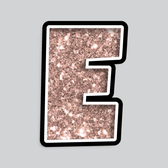 23.5” INDIVIDUAL LUCKY GUY ROSE GOLD CHUNKY GLITTER LETTERS