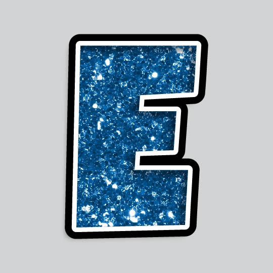 23.5” INDIVIDUAL LUCKY GUY BLUE CHUNKY GLITTER LETTERS